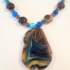 Tiger's Eye & Blue Agate necklace.